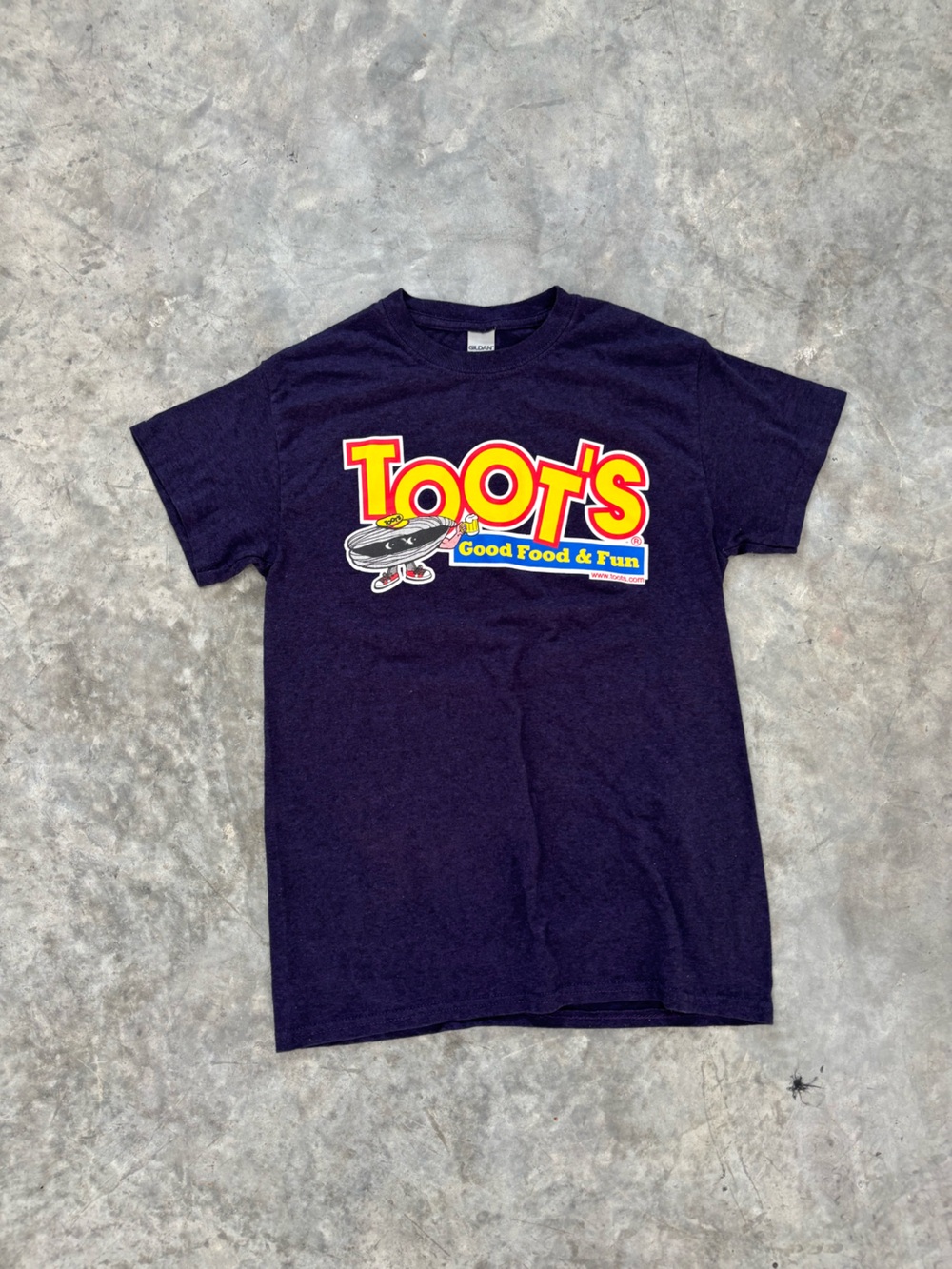 Gildan Navy T-Shirt with‎ Yellow & Red Toot's Logo